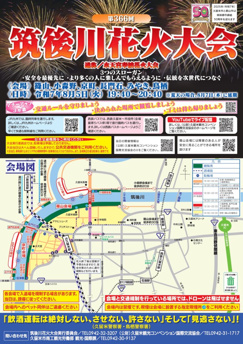 2025年筑後川花火大会 会場図