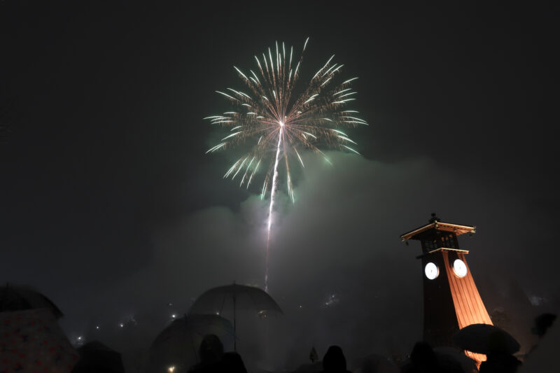 結の故郷越前おおの冬物語冬花火(福井県大野市)