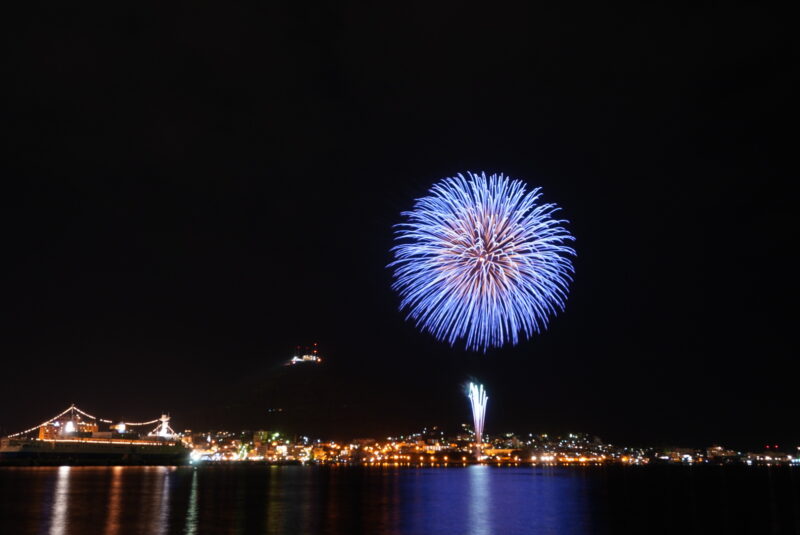 函館港まつり道新花火大会(北海道函館市)