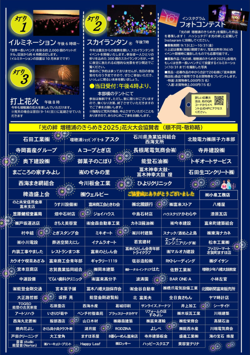 2025年光の絆増穂浦のきらめきチラシ浦面