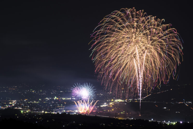 伊那まつり花火打ち上げ(長野県伊那市)