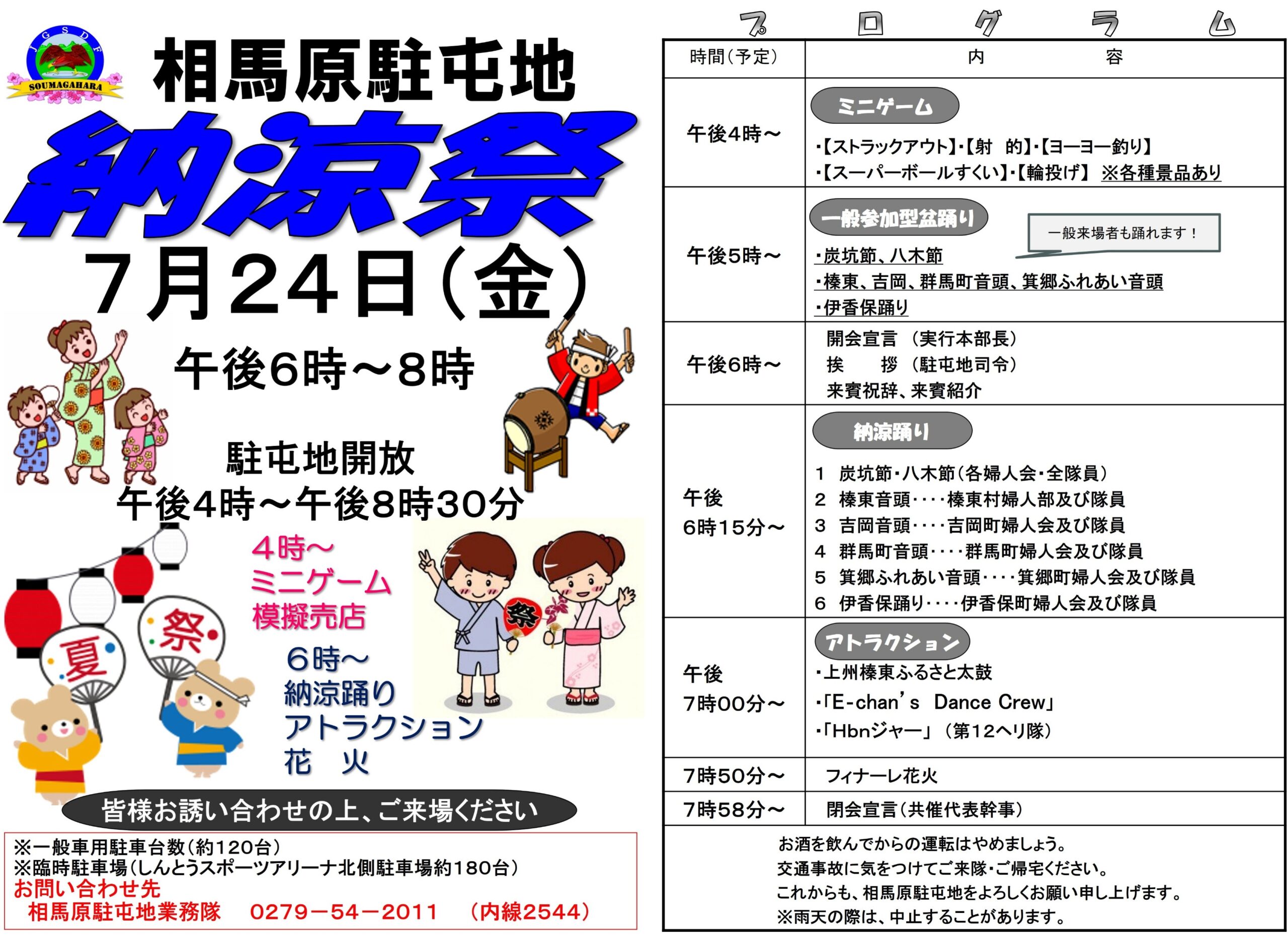 相馬原駐屯地納涼祭花火打ち上げ