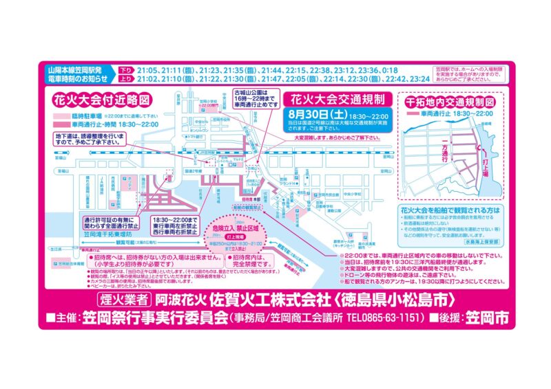 2025年笠岡港まつり花火大会付近略図