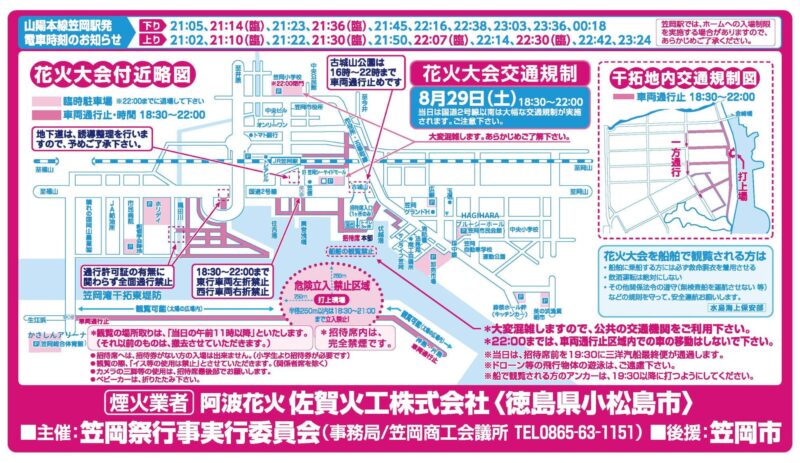 2026年笠岡港まつり花火大会付近略図