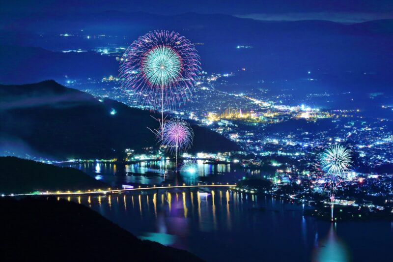 河口湖湖上祭花火大会(山梨県富士河口湖町)