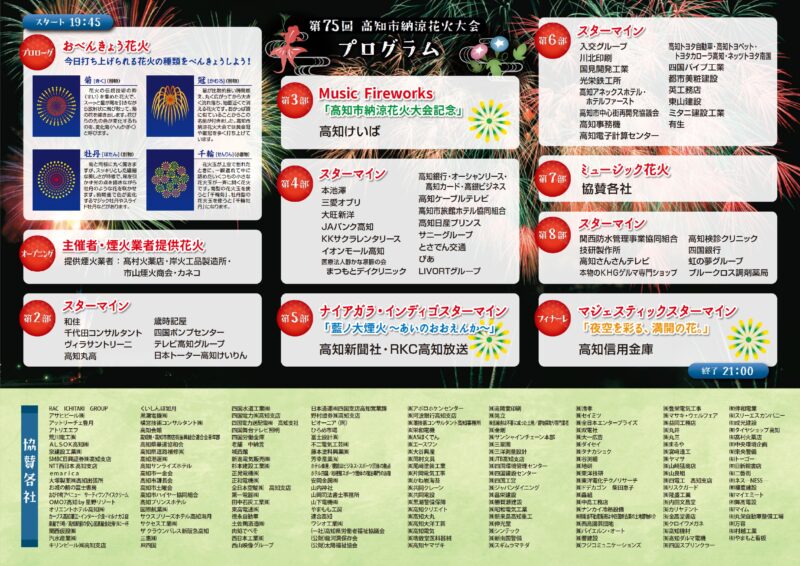 2025年高知市納涼花火大会パンフレット裏面