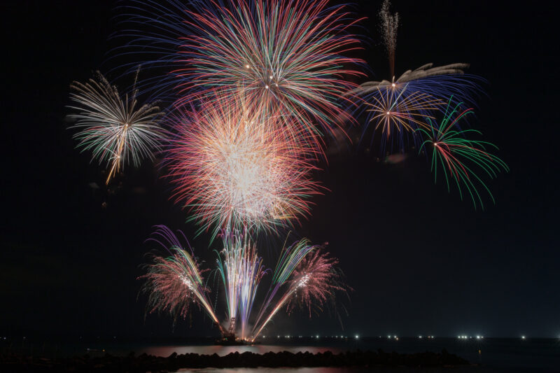 河野夏まつり花火打上(福井県南越前町)