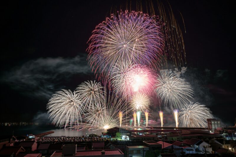 きほく燈籠祭花火打ち上げ(三重県紀北町)