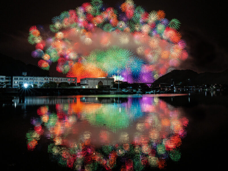 きほく燈籠祭花火打ち上げ(三重県紀北町)