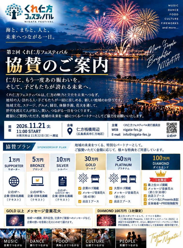 2026年くれ仁方フェスティバル花火協賛案内