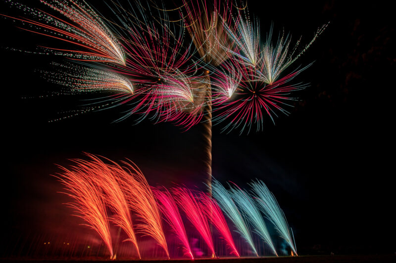 まきばの桜まつり夜桜花火(宮崎県小林市)