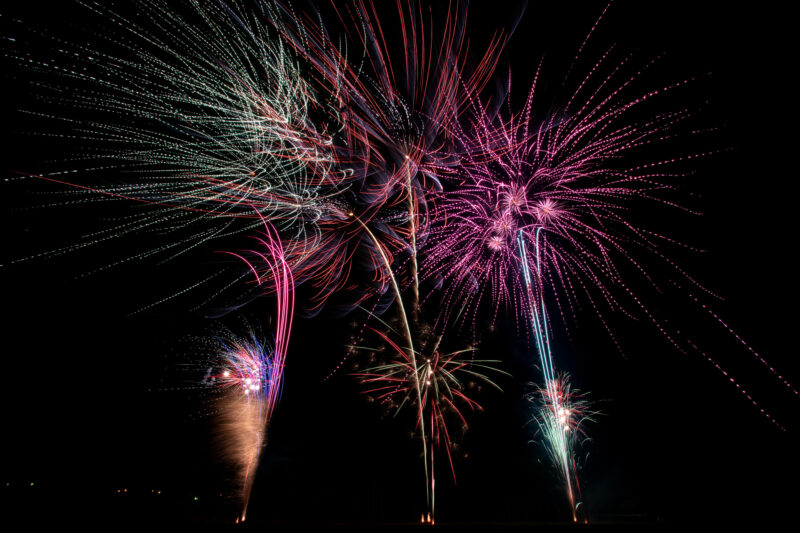 まきばの桜まつり夜桜花火(宮崎県小林市)