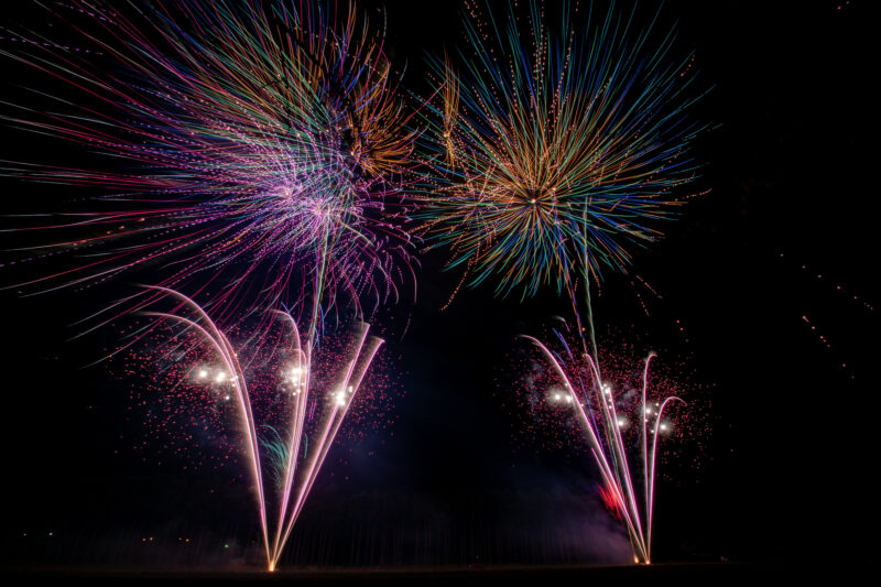 まきばの桜まつり夜桜花火(宮崎県小林市)