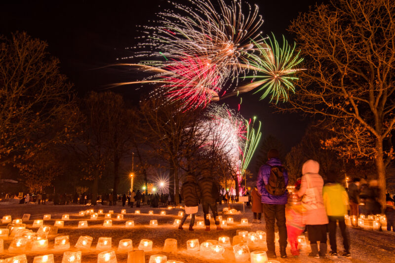 めむろ氷灯夜冬花火(北海道芽室町)