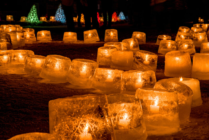 めむろ氷灯夜冬花火(北海道芽室町)