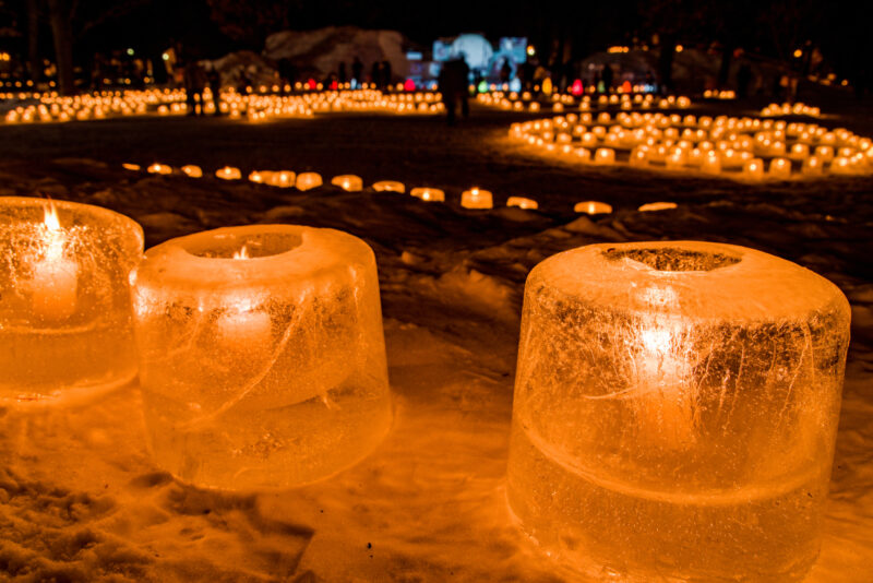 めむろ氷灯夜冬花火(北海道芽室町)