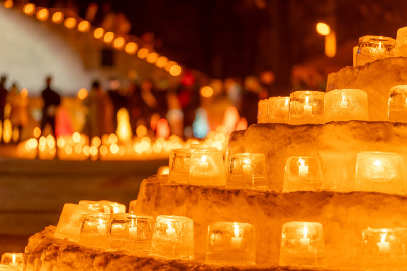 めむろ氷灯夜冬花火(北海道芽室町)