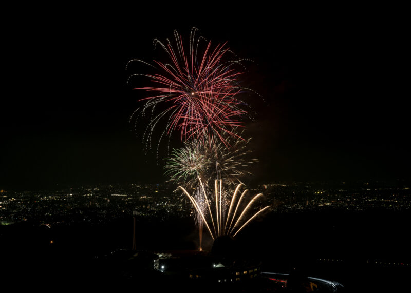 三島スカイウォークナイトスカイウォーク打ち上げ花火ショー(静岡県三島市)