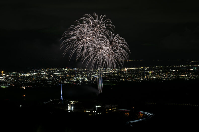 三島スカイウォークナイトスカイウォーク打ち上げ花火ショー(静岡県三島市)