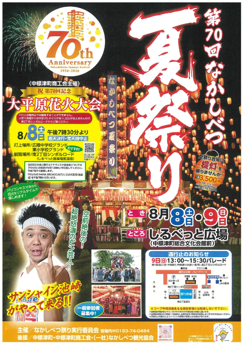 2026年なかしべつ夏祭りポスター