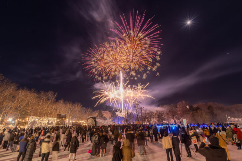 おびひろ氷まつりかちまい冬花火(北海道帯広市)