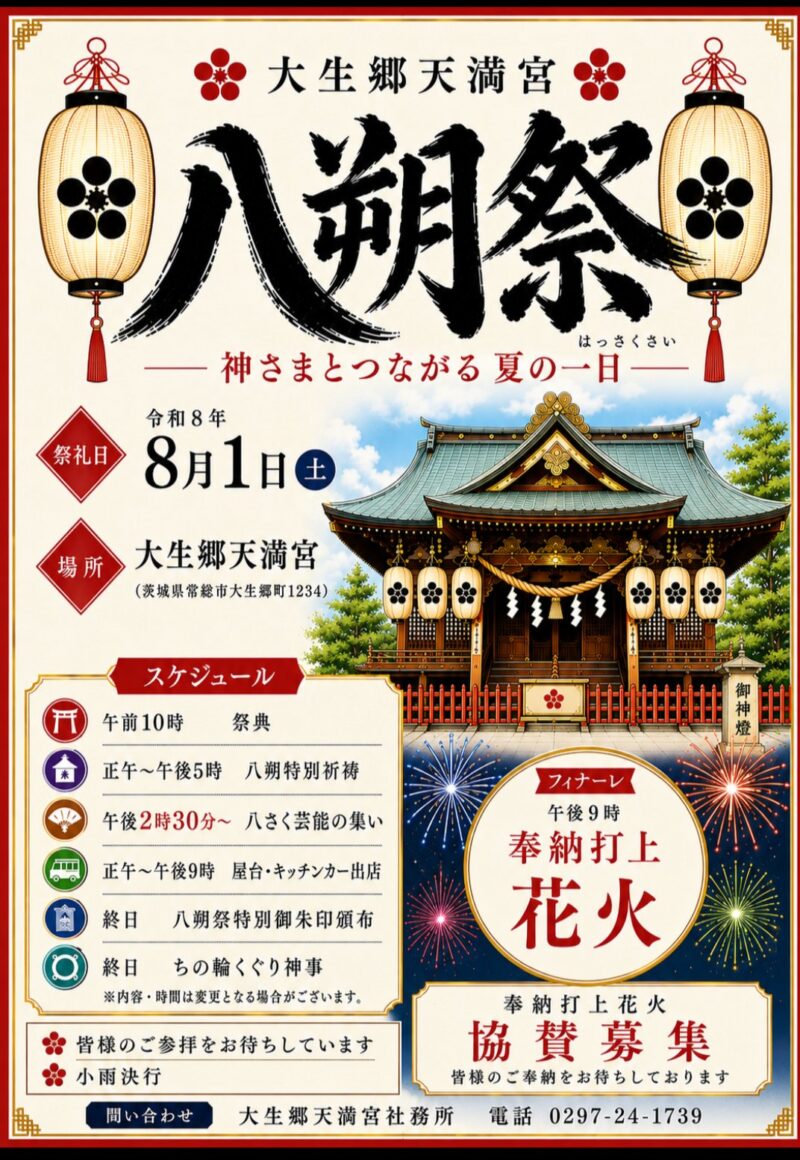 2026年大生郷天満宮八朔祭