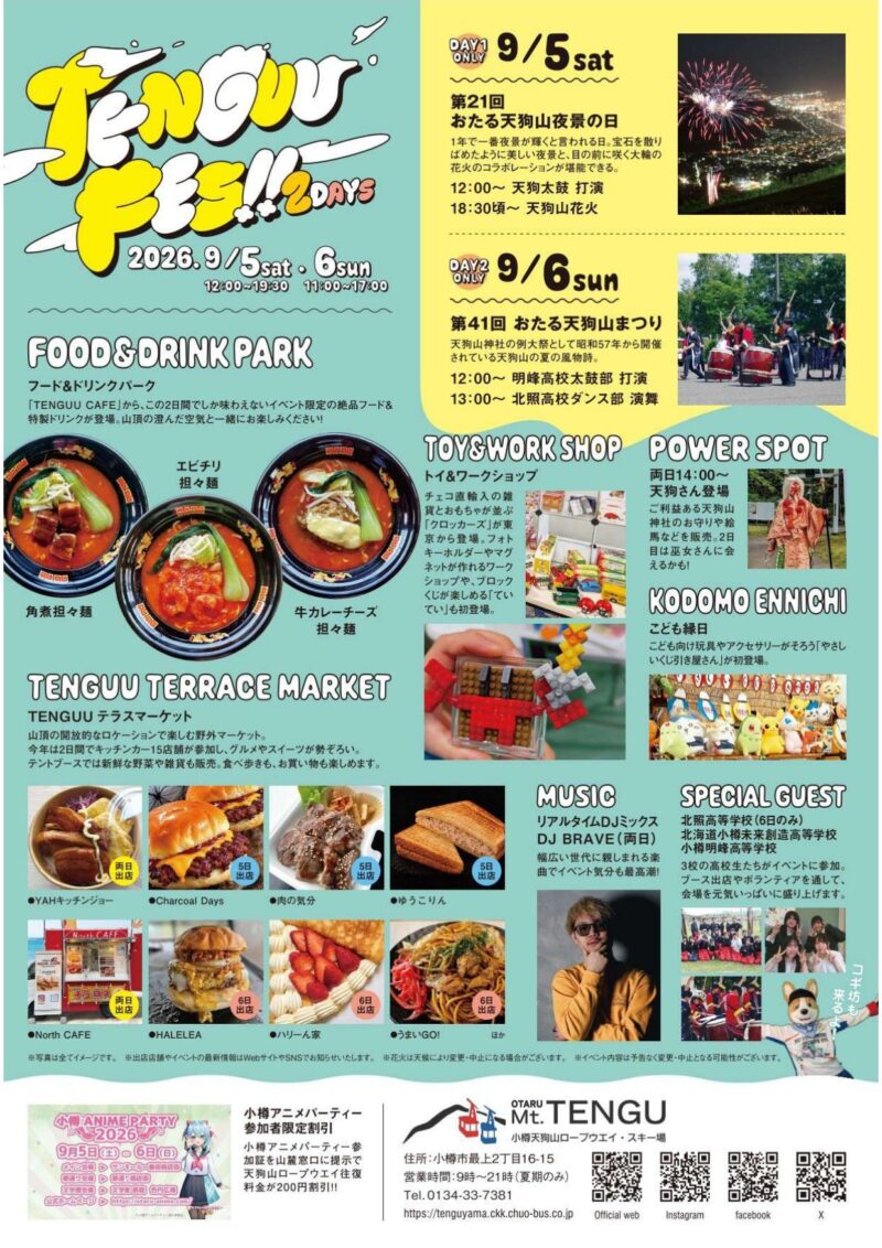 2026年小樽天狗フェス(小樽TENGUU FES)チラシ裏面