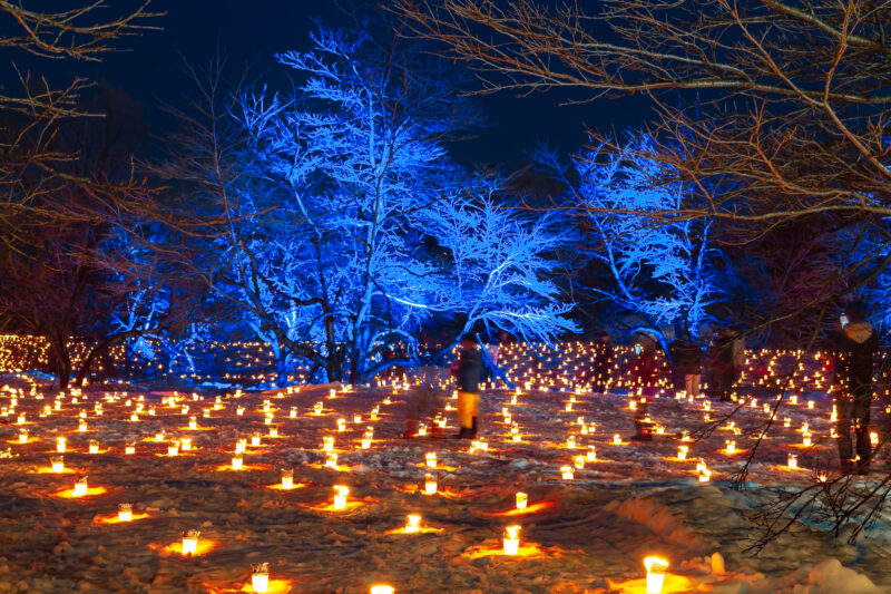 雪原カーニバルなかさと雪上花火(新潟県十日町市)