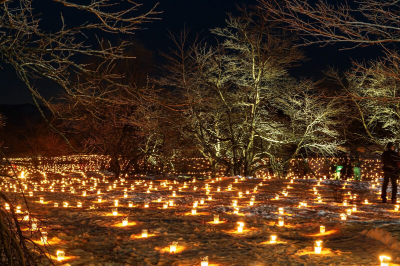雪原カーニバルなかさと雪上花火(新潟県十日町市)