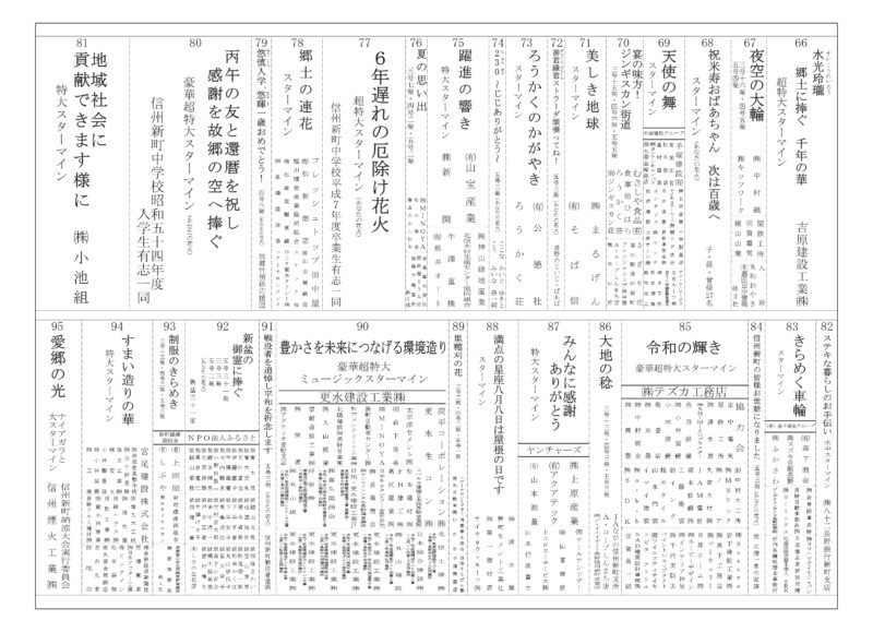 2026年信州新町納涼大会プログラム裏面