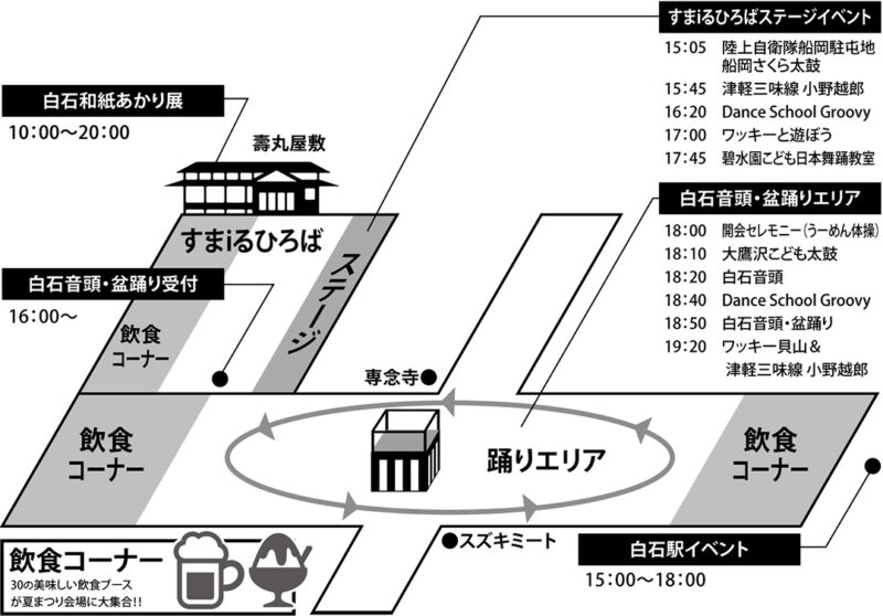 2025年白石夏まつり会場案内図