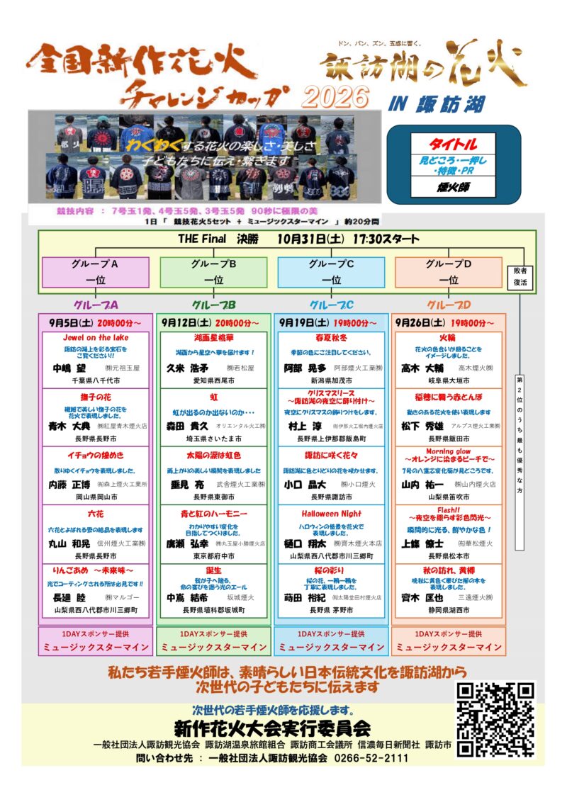 2026年全国新作花火チャレンジカッププログラム
