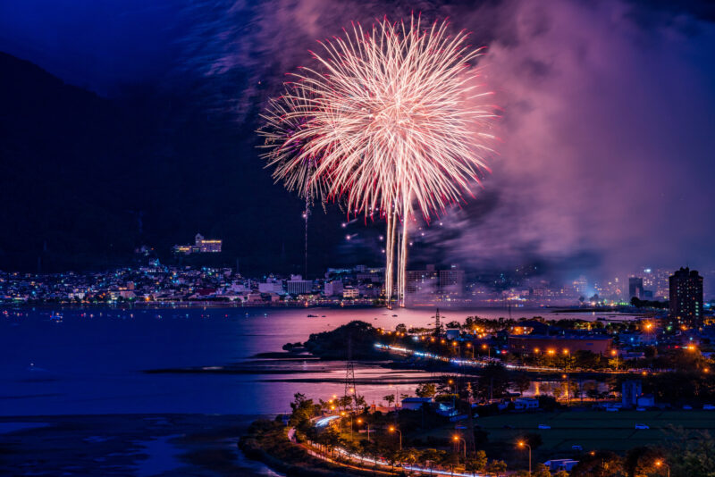 諏訪湖祭湖上花火大会(長野県諏訪市)